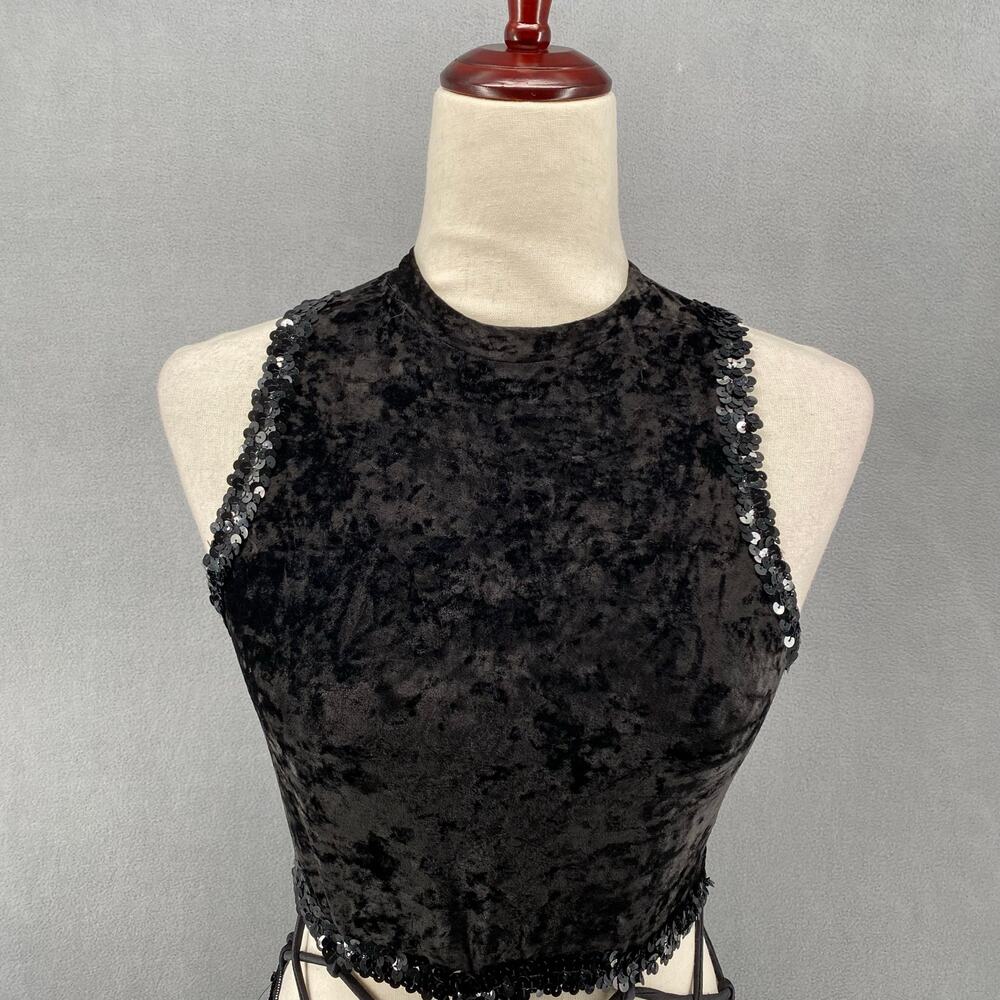 Curtain Call Costumes Velvet Romper Dance Womens Large Black - Picture 5 of 16